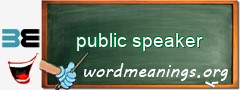 WordMeaning blackboard for public speaker